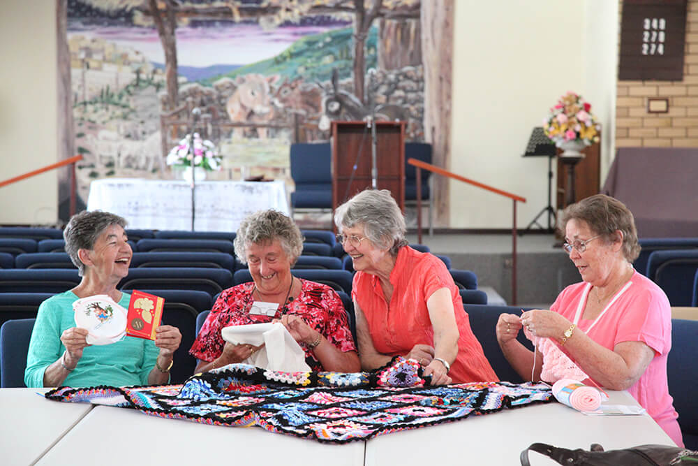 In stitches for friendships and charity