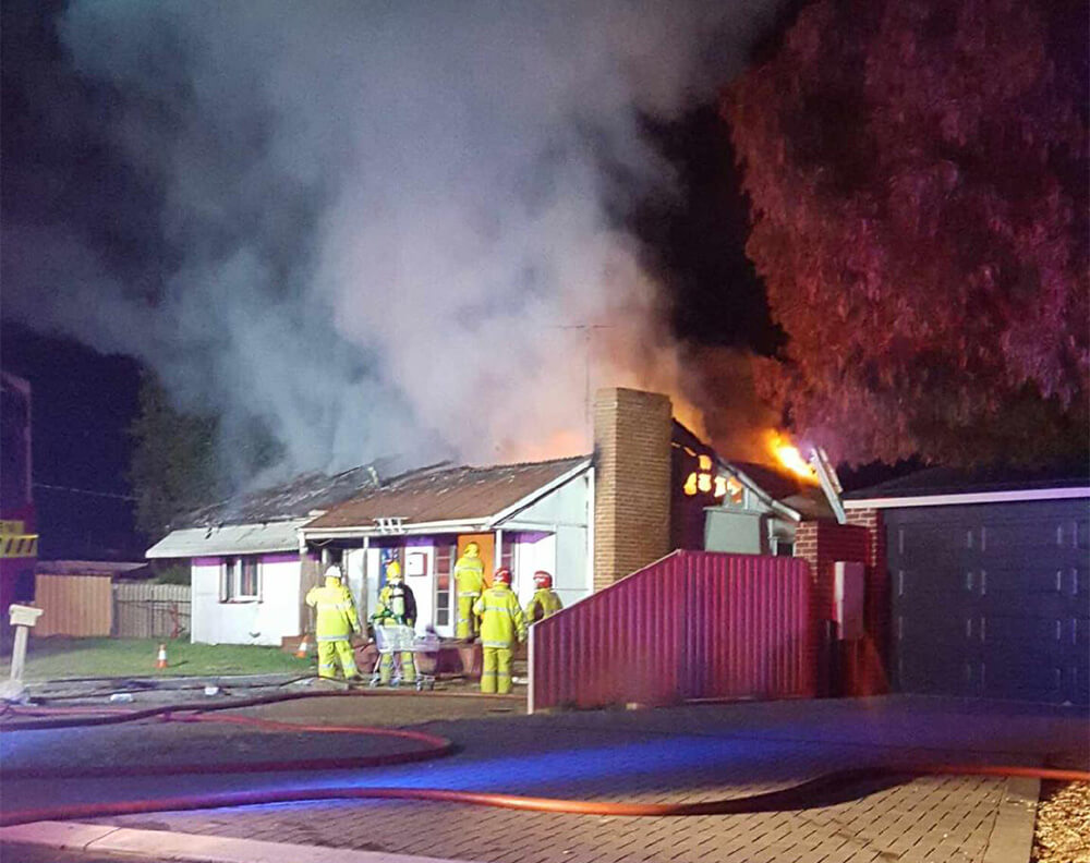 Suspicious fire destroys home