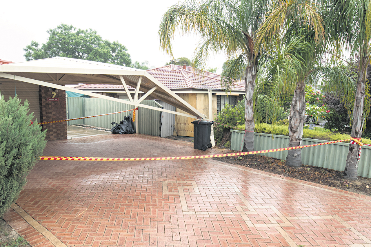 Stolen car damages home