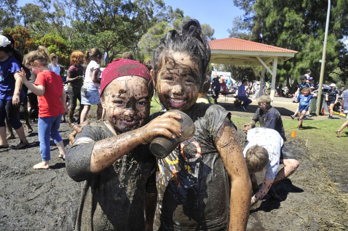 Muddy families out for fun in nature