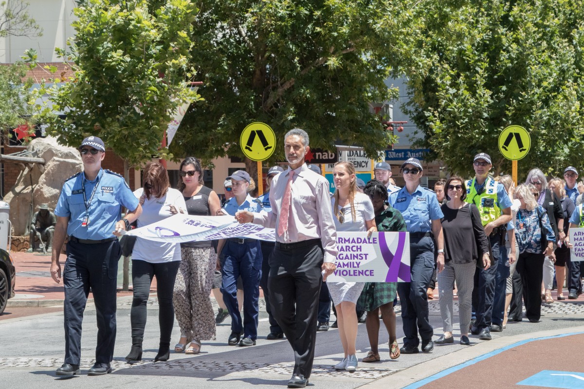 Marching against domestic violence
