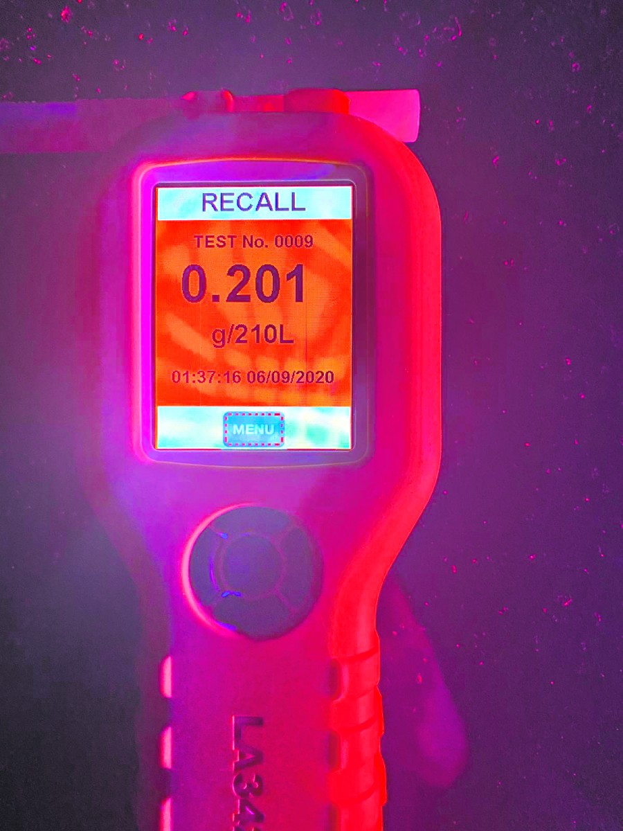 Hooning woman blows four times the limit