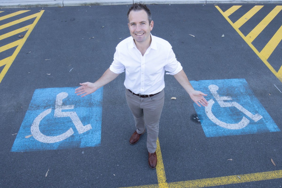 Accessible parking push